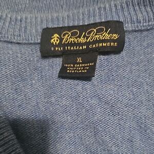 Brooks Brothers Italian Cashmere Sweater in Light Blue